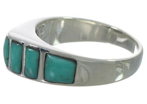 Southwest Sterling Silver Turquoise Ring Size 8-1/2 VX36555